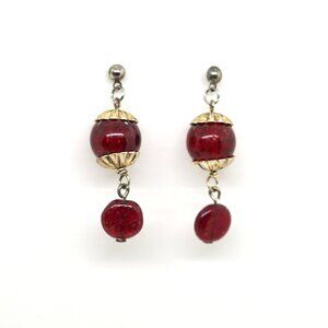 Cracked Red Earrings